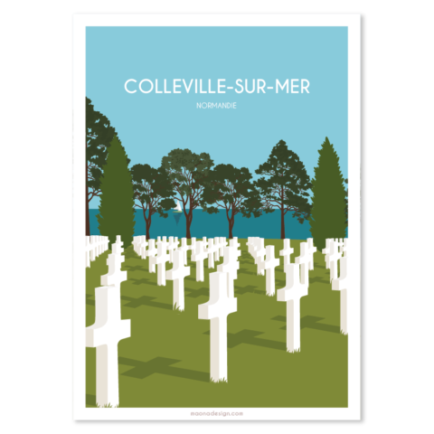 Affiche Colleville-sur-Mer, Normandie - Le Cimetière Américain
